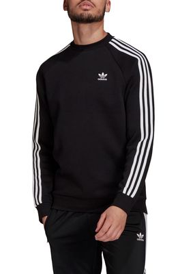 adidas Adicolor Classics 3-Stripes Crewneck Sweatshirt in Black