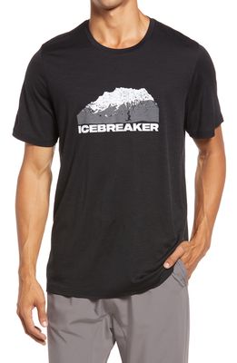 Icebreaker Tech Lite II Crewneck Graphic Tee in Black