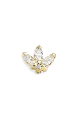 Maria Tash Engraved Diamond Lotus Stud Earring in Yellow Gold