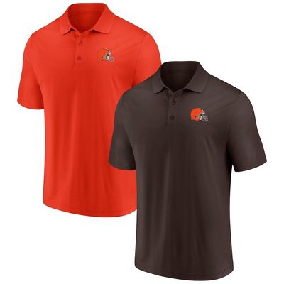 Men's Fanatics Branded Brown/Orange Cleveland Browns Home and Away 2-Pack Polo Set