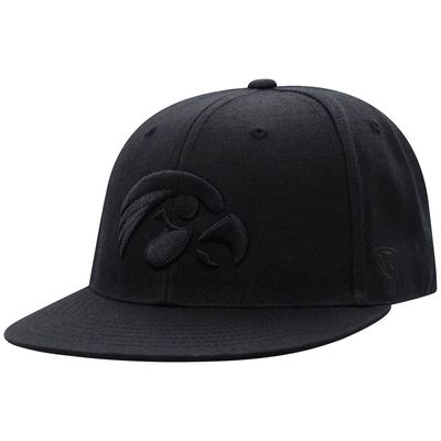 Men's Top of the World Iowa Hawkeyes Black On Black Fitted Hat