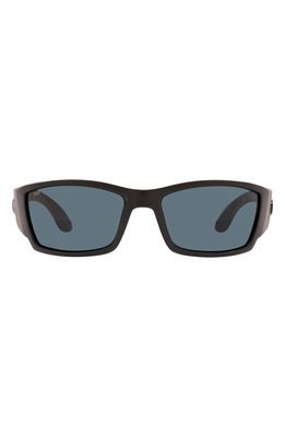 Costa Del Mar 61mm Polarized Rectangular Sunglasses in Black Grey