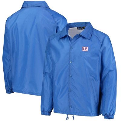 DUNBROOKE Men's Royal New York Giants Coaches Classic Raglan Full-Snap Windbreaker Jacket