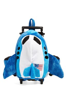 Popatu Trolley Rolling Backpack Set in Airplane Blue