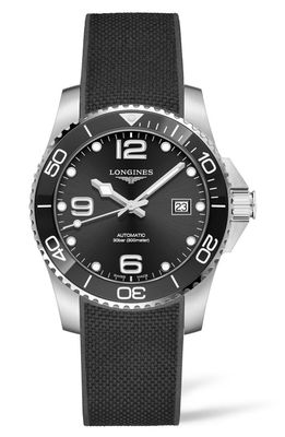 Longines HydroConquest Automatic Rubber Strap Watch
