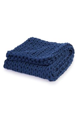 Bearaby Organic Cotton Weighted Knit Blanket in Midnight Blue