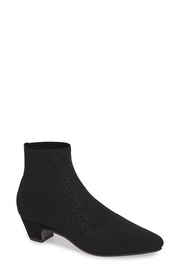 Eileen Fisher Purl Sock Bootie in Black Stretch Fabric