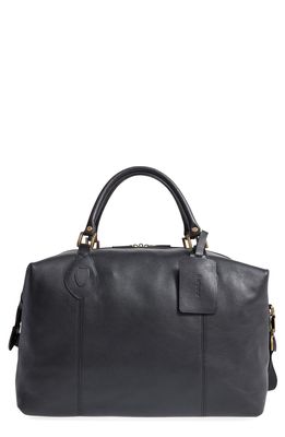 Barbour Leather Duffle Bag in Black