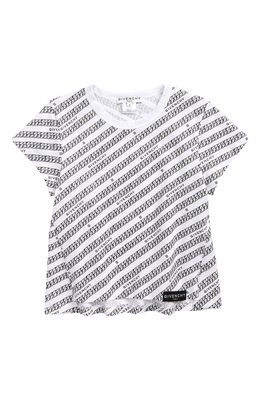 GIVENCHY KIDS ' Logo Chain Print Cotton Graphic Tee in 10B White