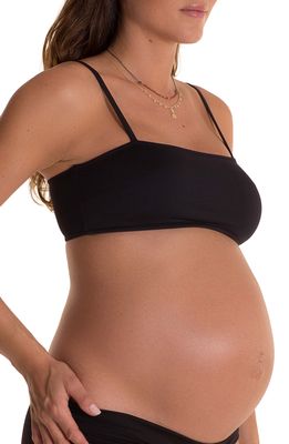 Pez D'Or Ana Bandeau Maternity Bikini Top in Black