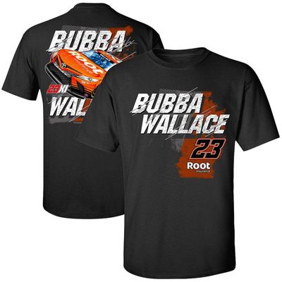 E2 APPAREL Men's Black Bubba Wallace Root Insurance 2-Spot T-Shirt