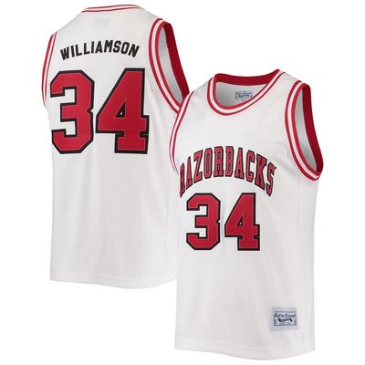 Men's Original Retro Brand Corliss Williamson White Arkansas Razorbacks Alumni Commemorative Classic Basketball Jersey