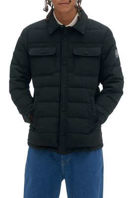 Noize Quilted Water Resistant Puffer Shirt Jacket in Black