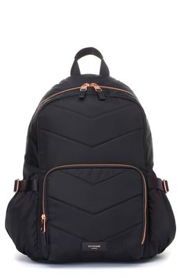 Storksak Hero Luxe Water Resistant Nylon Backpack Diaper Bag in Black Quilted