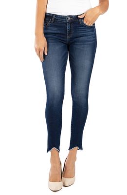 KUT from the Kloth Connie Raw Angled Hem Ankle Skinny Jeans in Taste