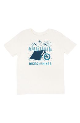 Feather 4 Arrow Kids' Bikes and Hikes Graphic Tee in White