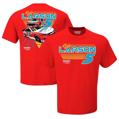 Men's Hendrick Motorsports Team Collection Red Kyle Larson HendrickCars.com Throwback Graphic 2-Spot T-Shirt