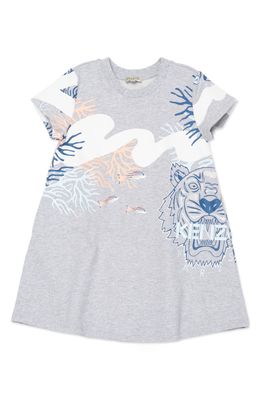 KENZO Kids' Tiger Icon Graphic Dress in Grey Marl