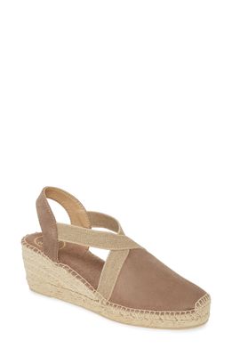 Toni Pons 'Tona' Espadrille Wedge in Taupe Fabric