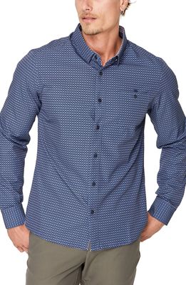 7 Diamonds Saturday Express Performance Button-Up Shirt in Navy