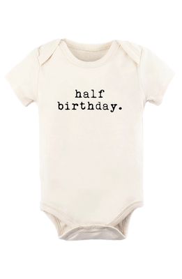 Tenth & Pine Half Birthday Organic Cotton Bodysuit in Natural