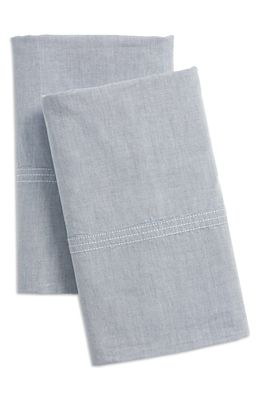 Boll & Branch Chambray Triple Stitch 300 Thread Count Set of 2 Pillowcases in Chambray Blue