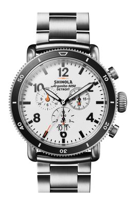 Shinola Runwell Sport White Hurricane Chronograph Watch Gift Set