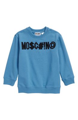 Moschino Kids' Symbol Logo Sweatshirt in Alaskan Blue