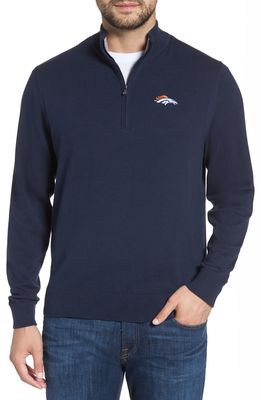 Cutter & Buck Denver Broncos - Lakemont Regular Fit Quarter Zip Sweater in Liberty Navy