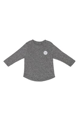 Miles and Milan Signature Patch Long Sleeve Tee in Heather Grey