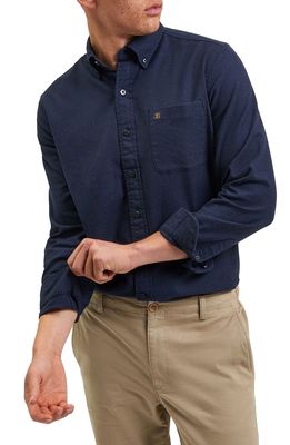 Ben Sherman Uniform Slim Fit Flannel Button-Down Shirt in Navy