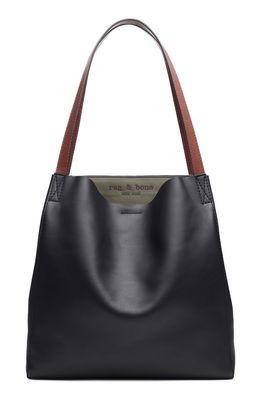 rag & bone Passenger Leather Tote in Black/Olvngt