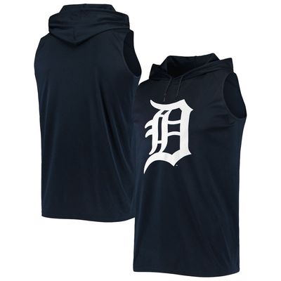 Men's Stitches Navy Detroit Tigers Sleeveless Pullover Hoodie