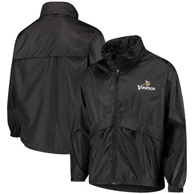 Men's Dunbrooke Black Minnesota Vikings Circle Sportsman Waterproof Packable Full-Zip Jacket