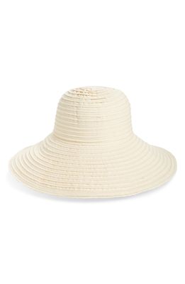 San Diego Hat Raw Edge Ribbon Sun Hat in Ivory