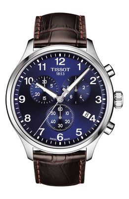 Tissot Chrono XL Collection Chronograph Leather Strap Watch