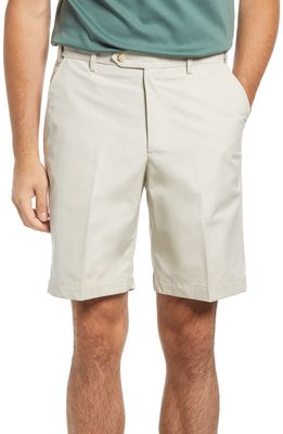 Berle Prime Flat Front Poplin Shorts in Light Tan