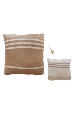 Lorena Canals Set of 2 Stripe Knit Cushions in Powder /Natural