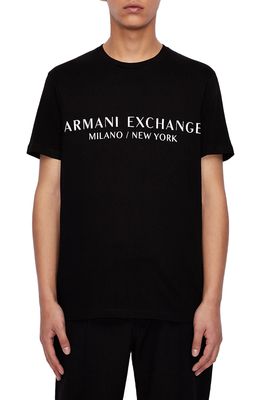 Armani Exchange Milano/New York Logo Graphic Tee in Black