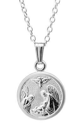 Mignonette Sterling Silver Guardian Angel Pendant Necklace