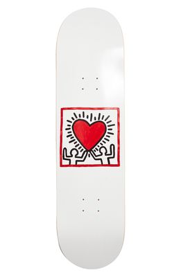 The Skateroom x Keith Haring Untitled Heart Skateboard Deck in White