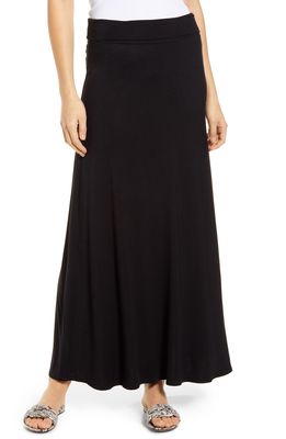 Loveappella Roll Top Maxi Skirt in Black