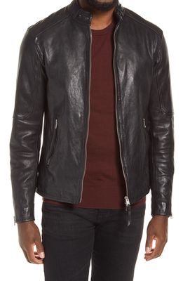 AllSaints Cora Leather Jacket in Jet Black
