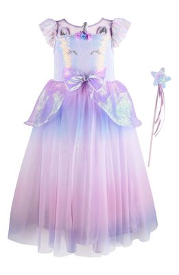 Zunie Kids' Vivi Fairytale Tulle Dress with Wand in Lilac Multi