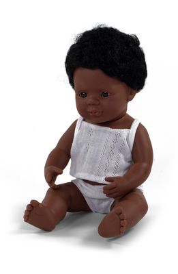 Miniland African American Boy Baby Doll in Baby Boy