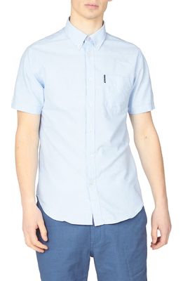 Ben Sherman Signature Short Sleeve Oxford Button-Down Shirt in Sky