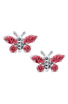 Mignonette Butterfly Birthstone Sterling Silver Earrings in July