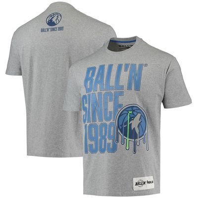 BALL-N Men's BALL'N Heathered Gray Minnesota Timberwolves Since 1989 T-Shirt in Heather Gray