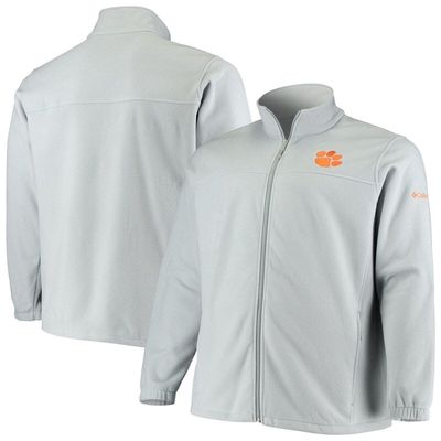 Men's Columbia Gray Clemson Tigers Big & Tall Flanker III Fleece Full-Zip Jacket
