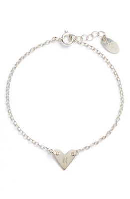 Nashelle Initial Heart Bracelet in Silver-N